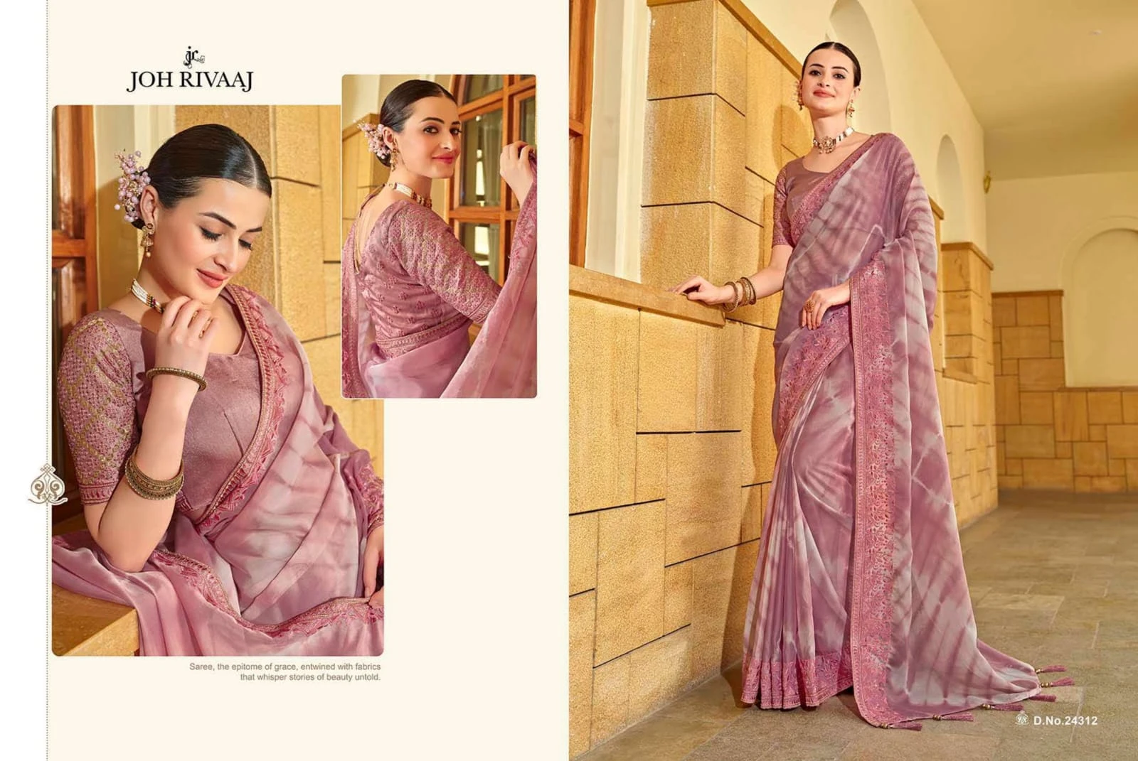 Joh Rivaaj Joshika Orgenza Silk Wholesale Fancy Sarees Catalog — Wholesale Sarees, MPA wholesale from Surat — view 4